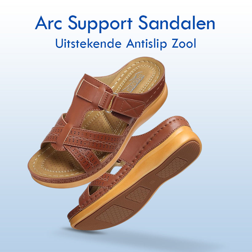VoetSupport - Leren Orthopedische Slip-on Sandalen
